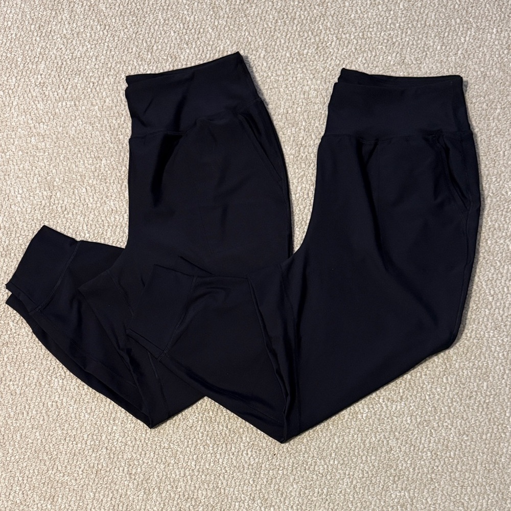 Old Navy Women's Black High-Waisted Power Soft Pocket Joggers-Set of 2